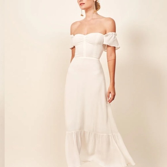 Reformation White Strapless Dress - Picture 3 of 8